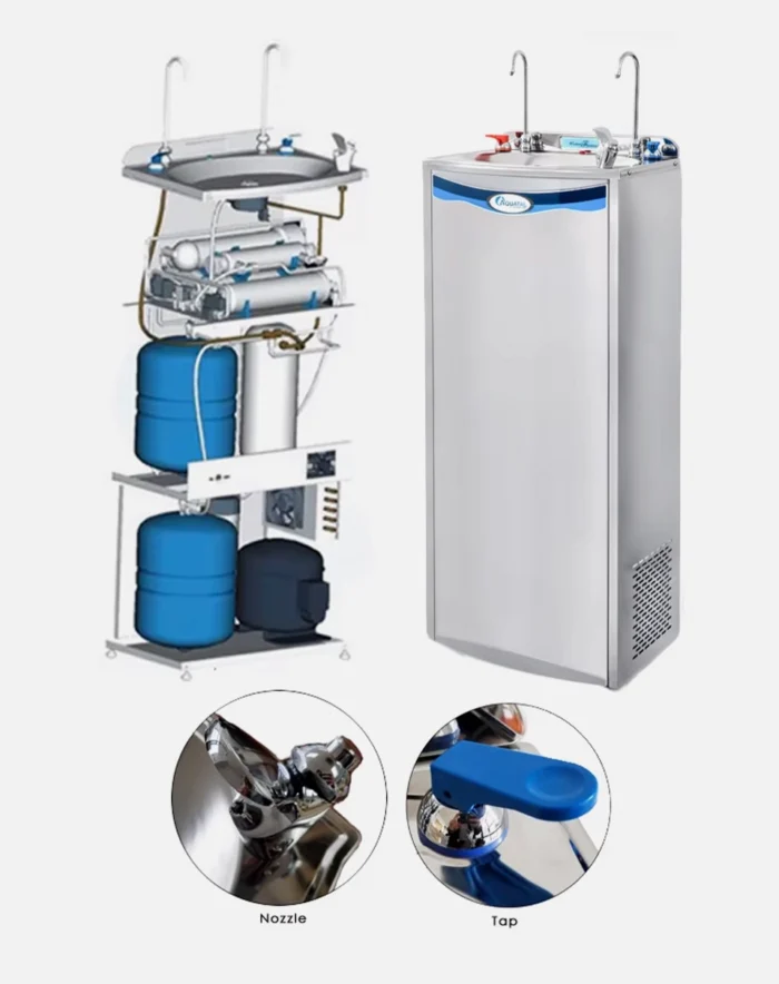 Fontaine eau osmosée - Réfrigérée en INOX 2 robinets KSW-291